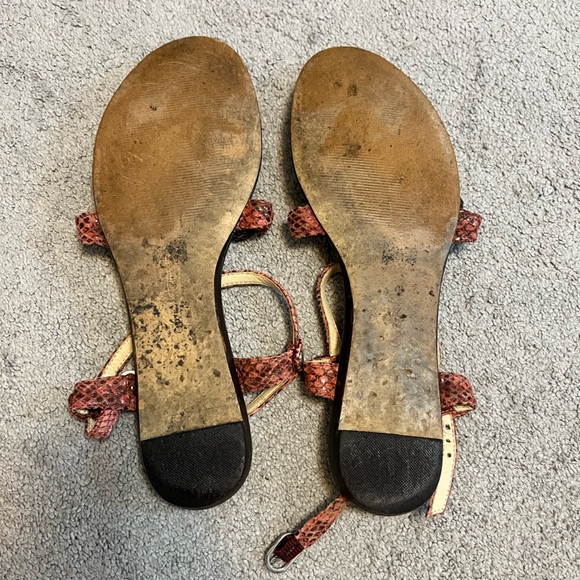 Calvin Klein Red Gladiator Leather Women SARRA flat Sandals sz10 - Picture 8 of 8